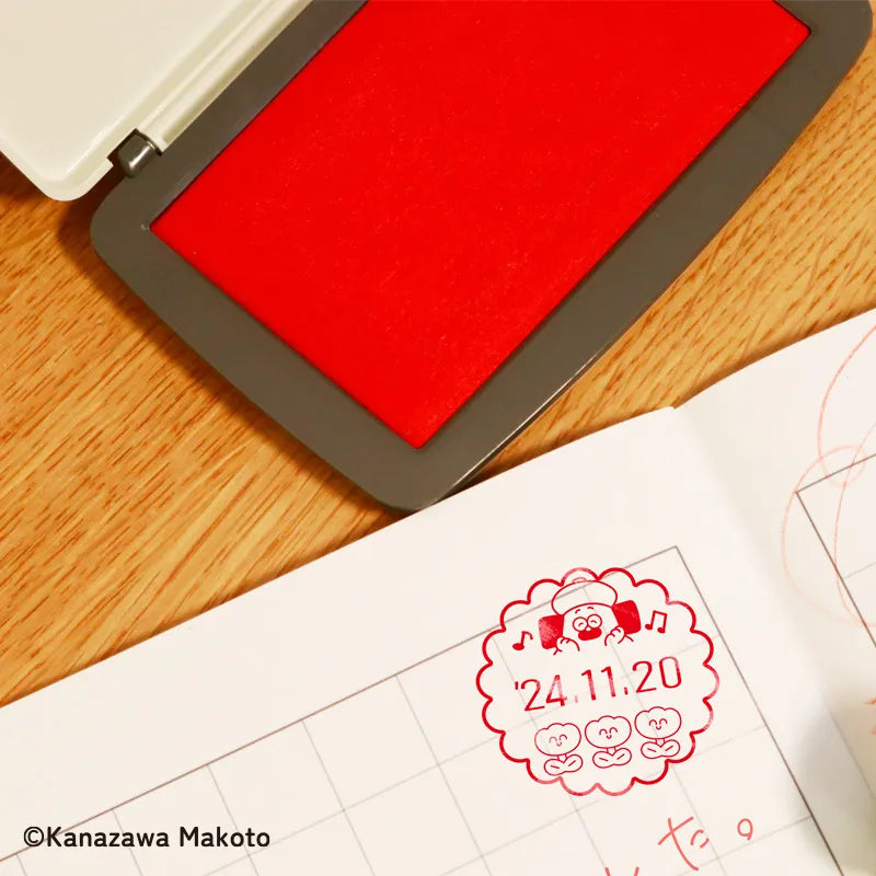 おひげのポン スタンプ台 (RED)