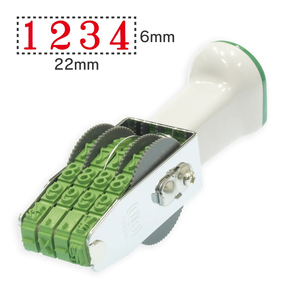 テクノタッチ回転印 欧文 2号4連 [明朝体]｜サンビーココモ