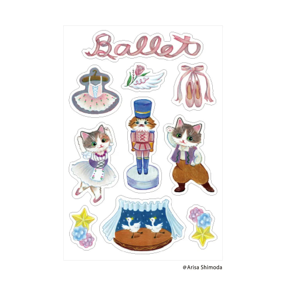 マルチステッカー 霜田 有沙 Ballet and Cat