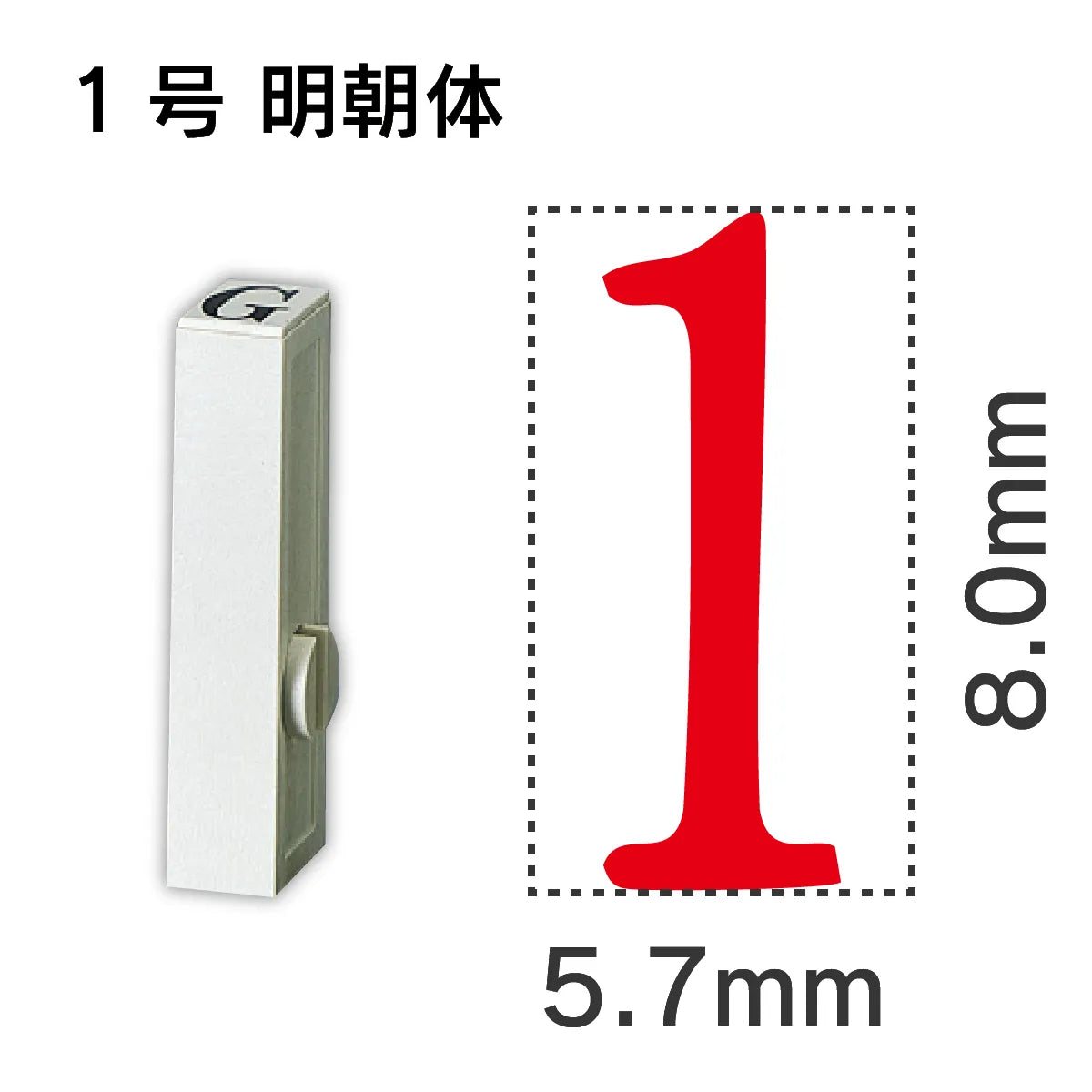 エンドレススタンプ 単品数字 明朝体 １号[1]