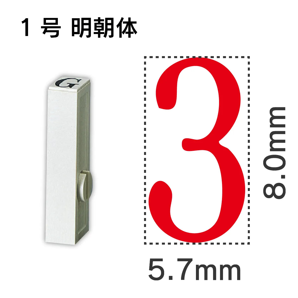 エンドレススタンプ 単品数字 明朝体 １号[3]