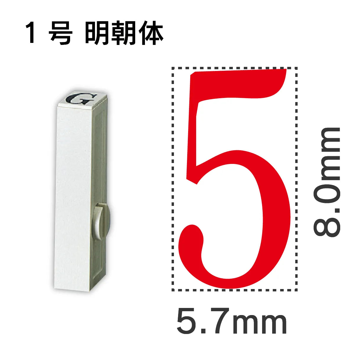 エンドレススタンプ 単品数字 明朝体 １号[5]