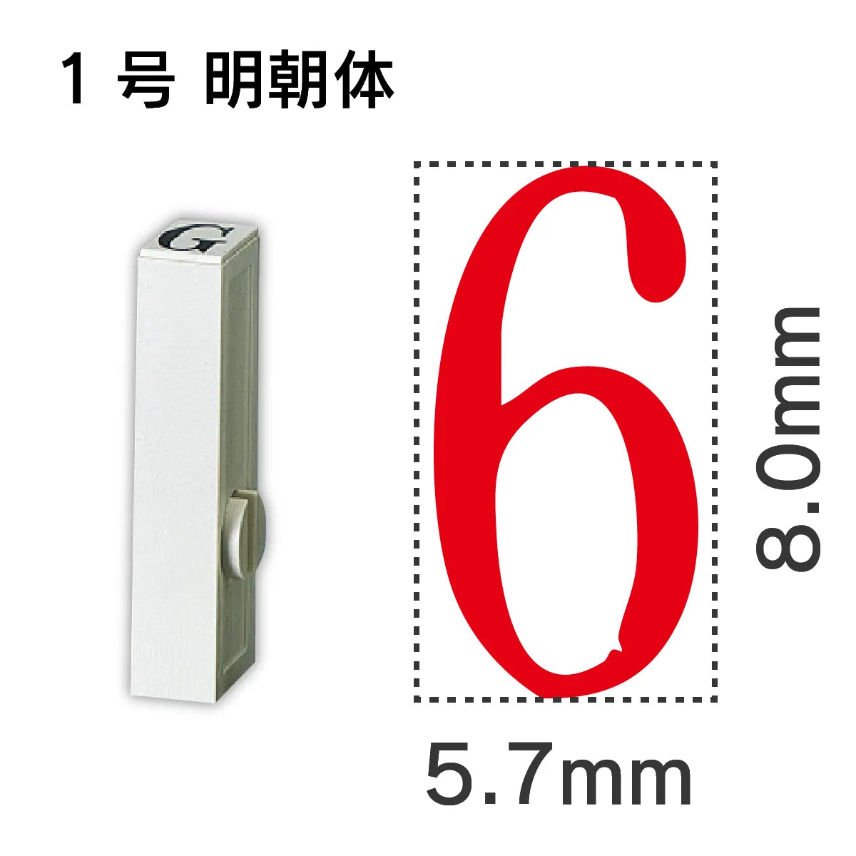 エンドレススタンプ 単品数字 明朝体 １号[6]