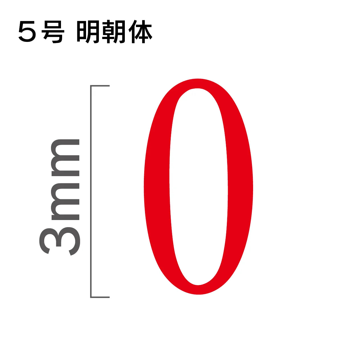 エンドレススタンプ 単品数字 明朝体 ５号[0]