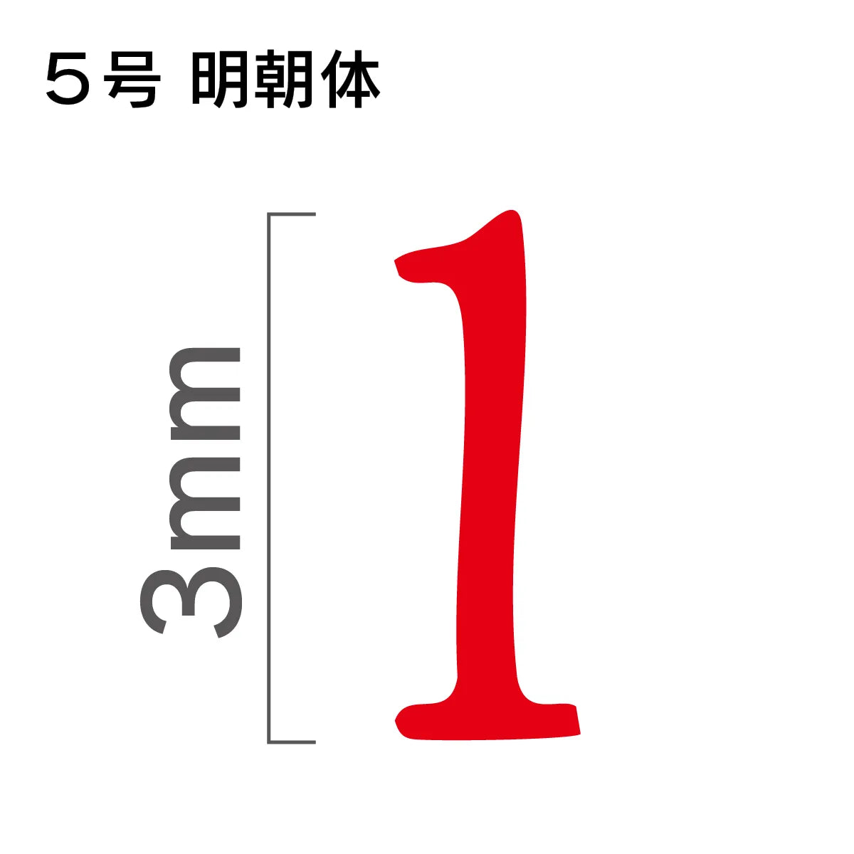 エンドレススタンプ 単品数字 明朝体 ５号[1]