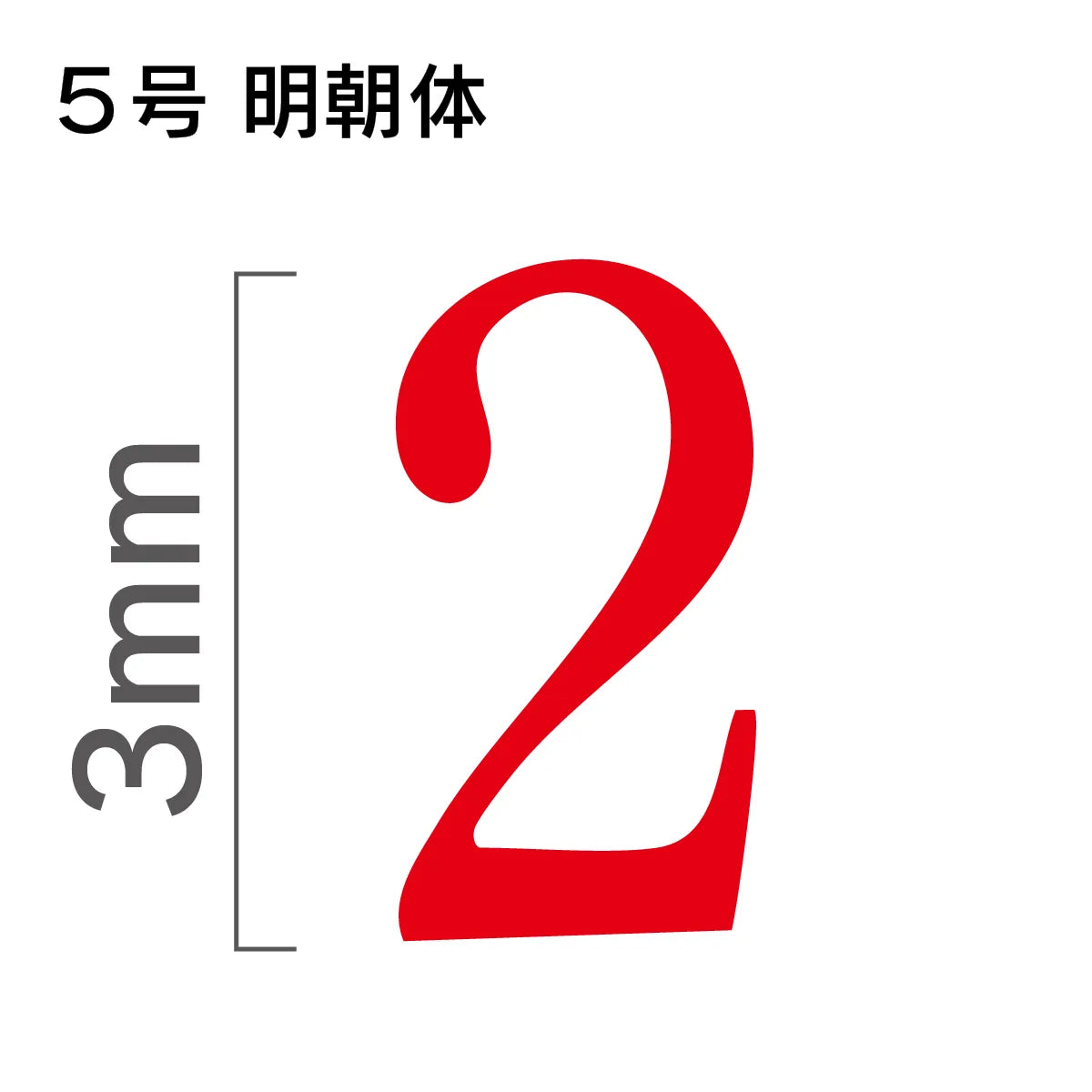 エンドレススタンプ 単品数字 明朝体 ５号[2]