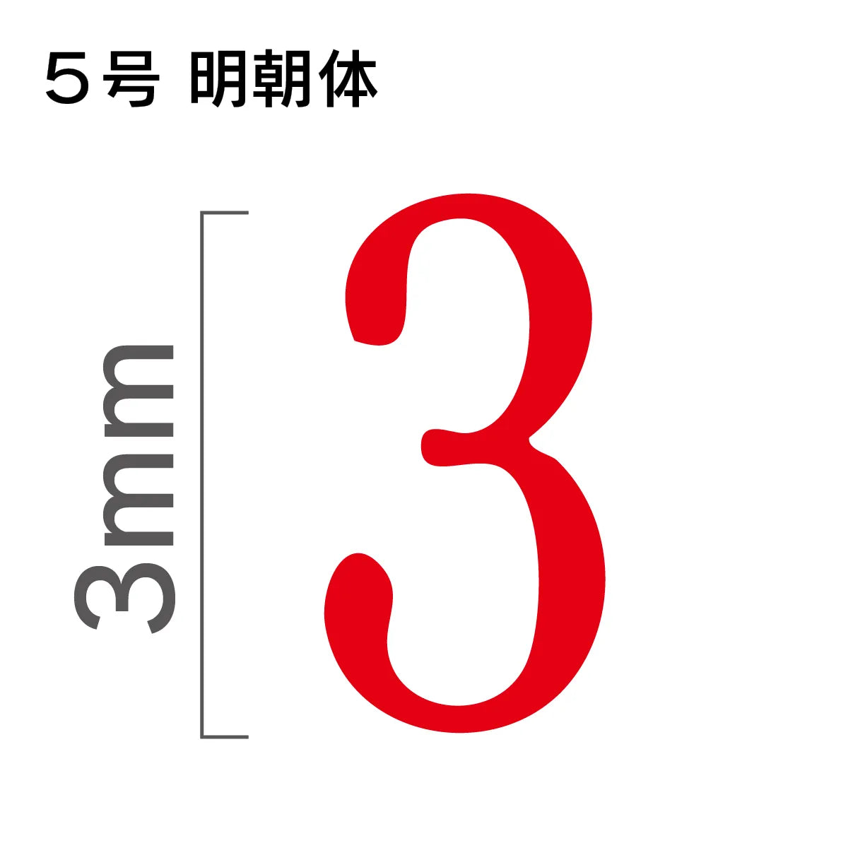 エンドレススタンプ 単品数字 明朝体 ５号[3]