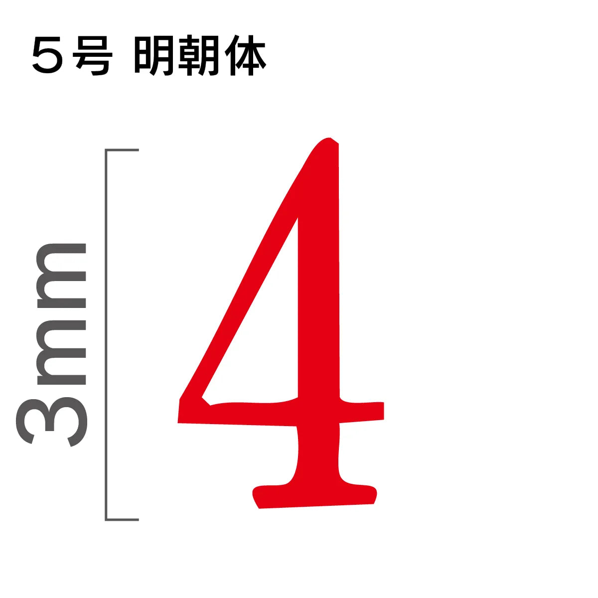 エンドレススタンプ 単品数字 明朝体 ５号[4]