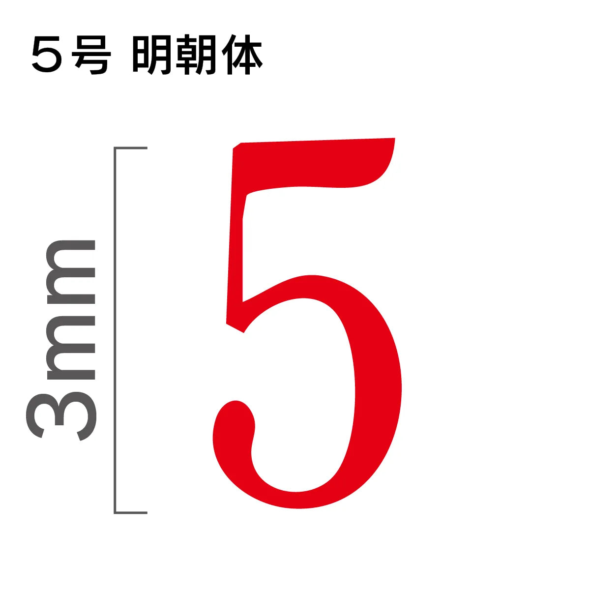 エンドレススタンプ 単品数字 明朝体 ５号[5]