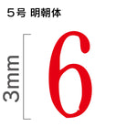 エンドレススタンプ 単品数字 明朝体 ５号[6]