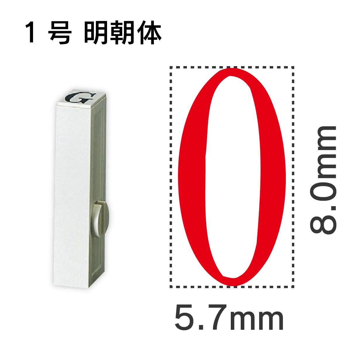 エンドレススタンプ 単品英字 明朝体 １号[O]