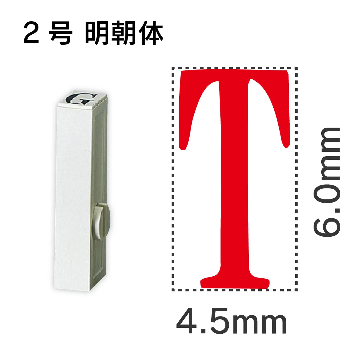 エンドレススタンプ 単品英字 明朝体 ２号[T]