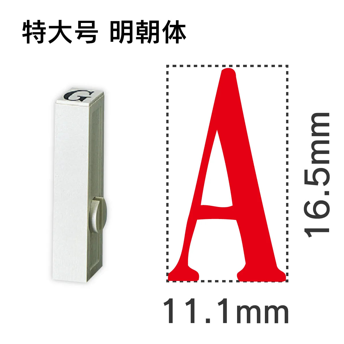 エンドレススタンプ 単品英字 明朝体 特大号[A]