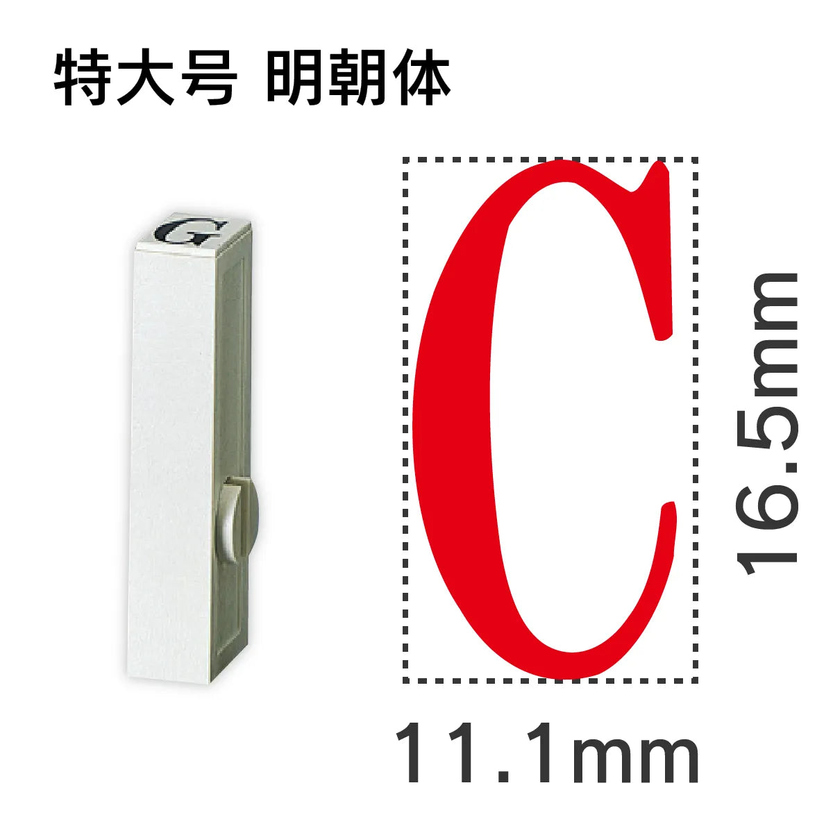 エンドレススタンプ 単品英字 明朝体 特大号[C]