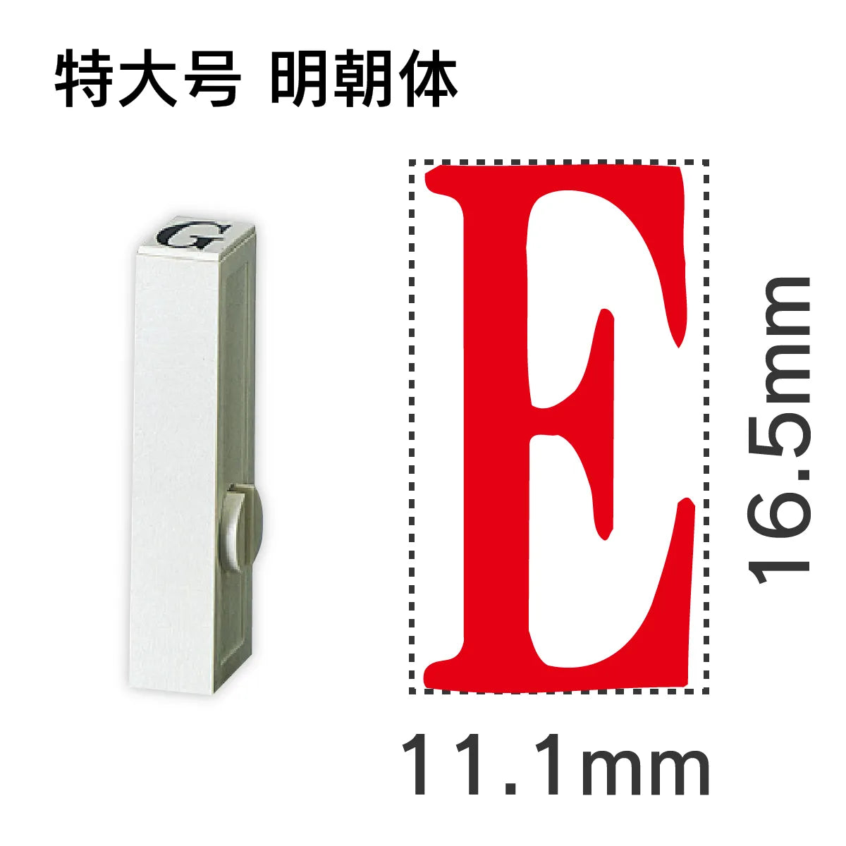 エンドレススタンプ 単品英字 明朝体 特大号[E]