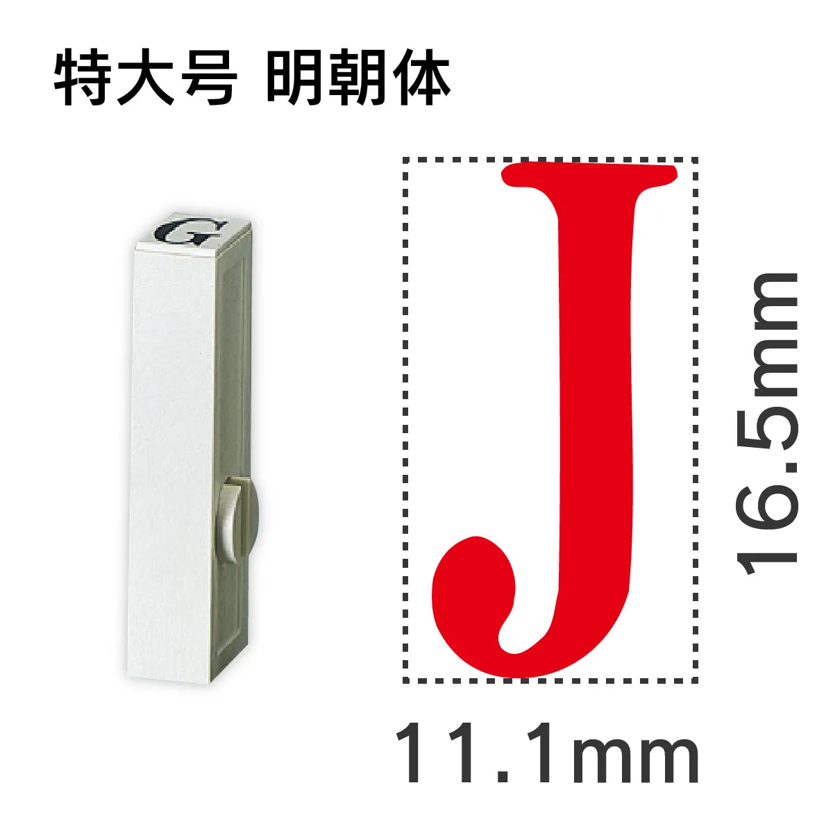 エンドレススタンプ 単品英字 明朝体 特大号[J]