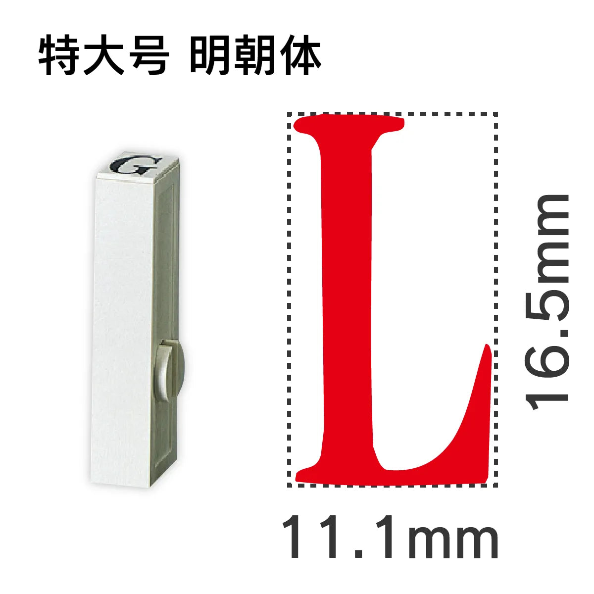 エンドレススタンプ 単品英字 明朝体 特大号[L]