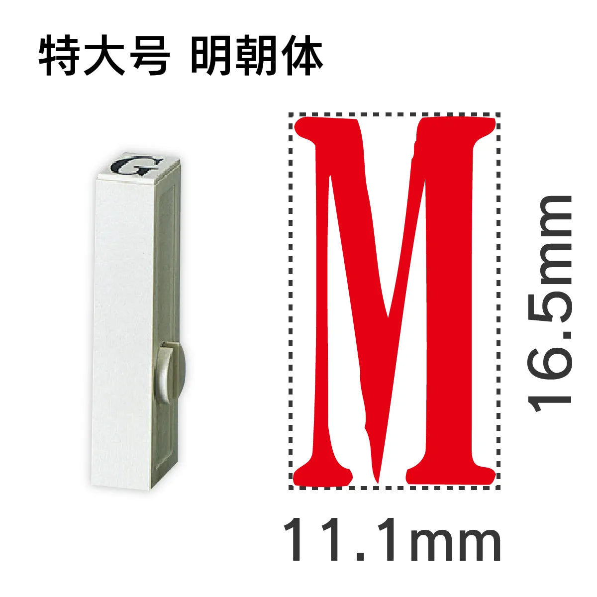 エンドレススタンプ 単品英字 明朝体 特大号[M]