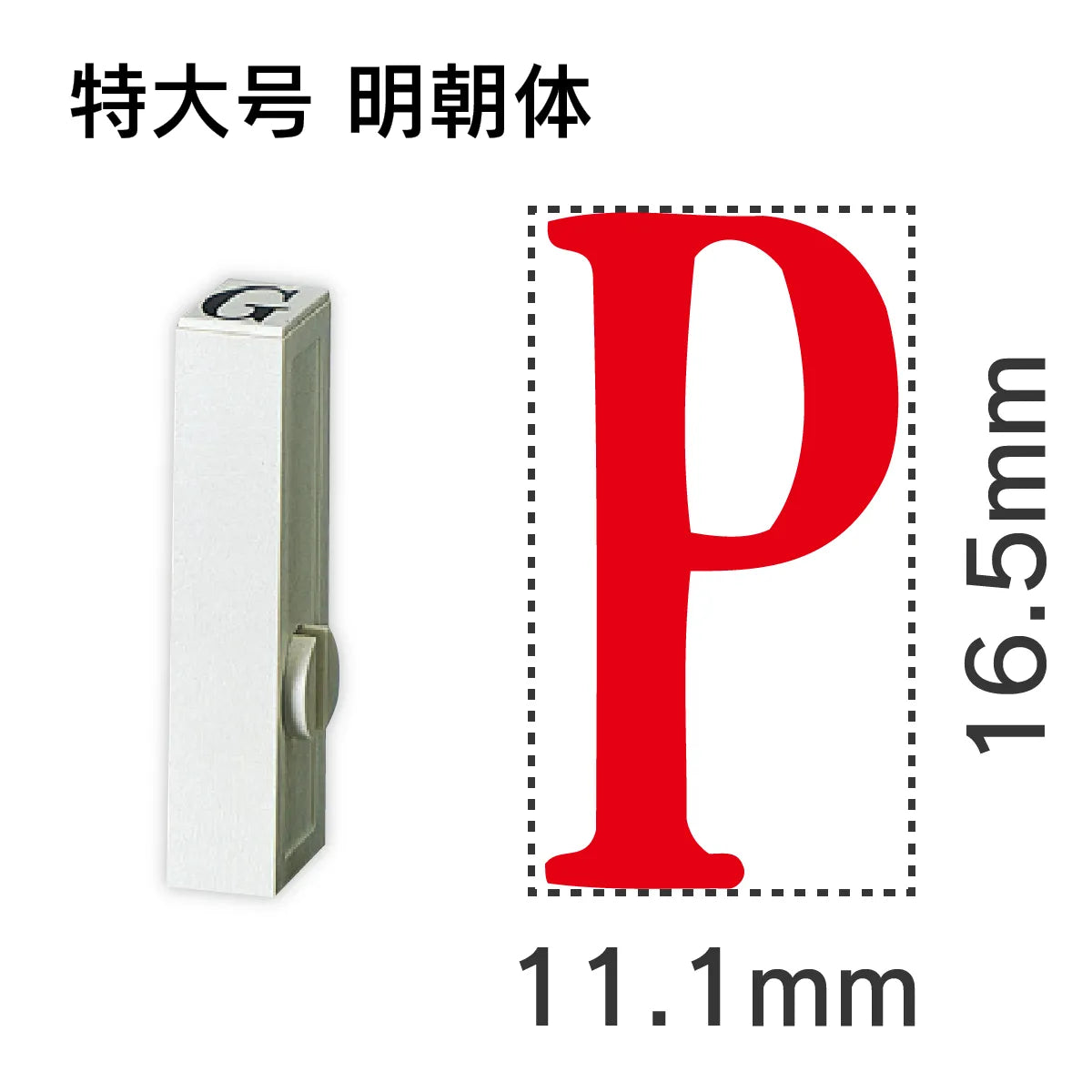 エンドレススタンプ 単品英字 明朝体 特大号[P]