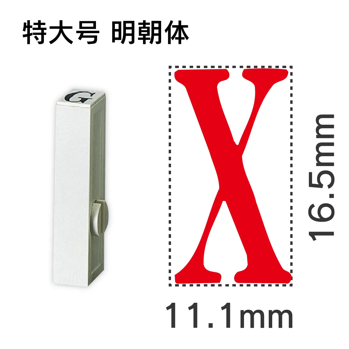 エンドレススタンプ 単品英字 明朝体 特大号[X]