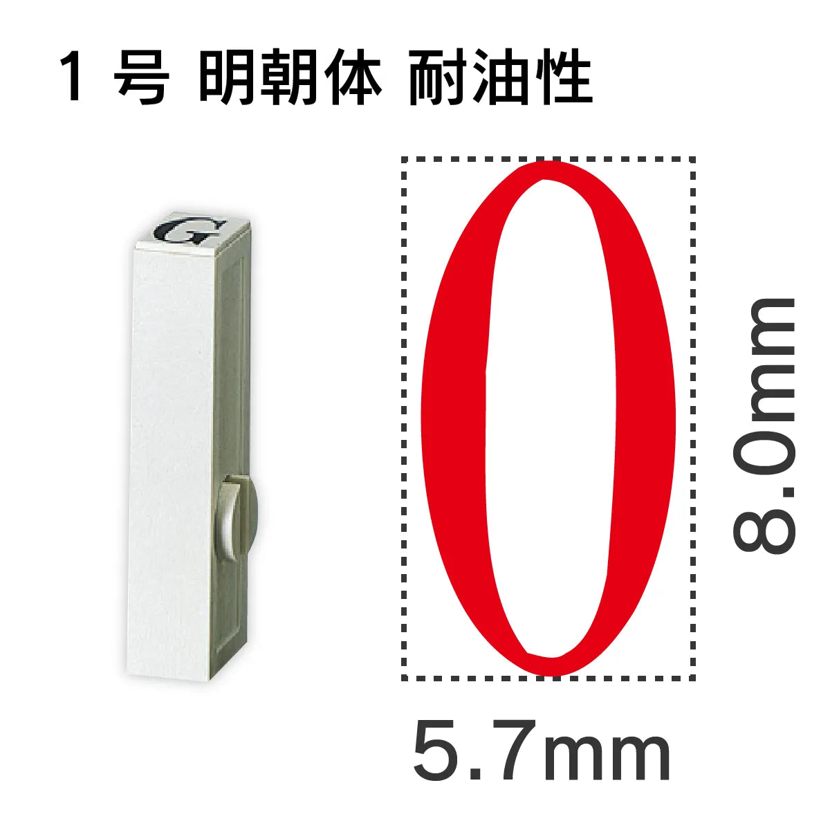 エンドレススタンプ 単品英字 明朝体 １号[O] 耐油性