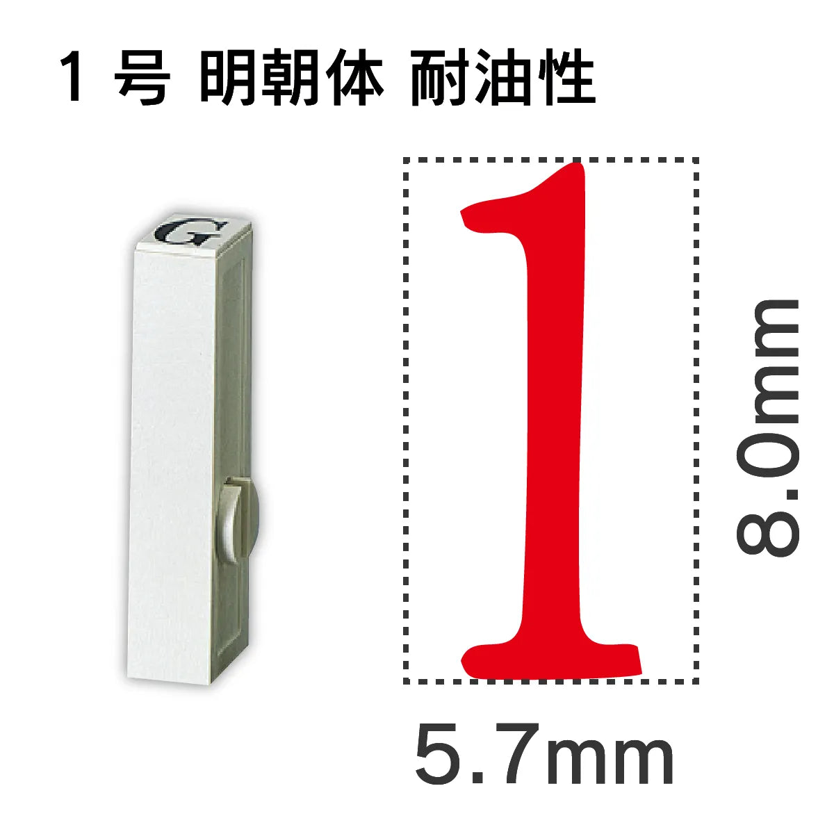 エンドレススタンプ 単品数字 明朝体 １号[1] 耐油性