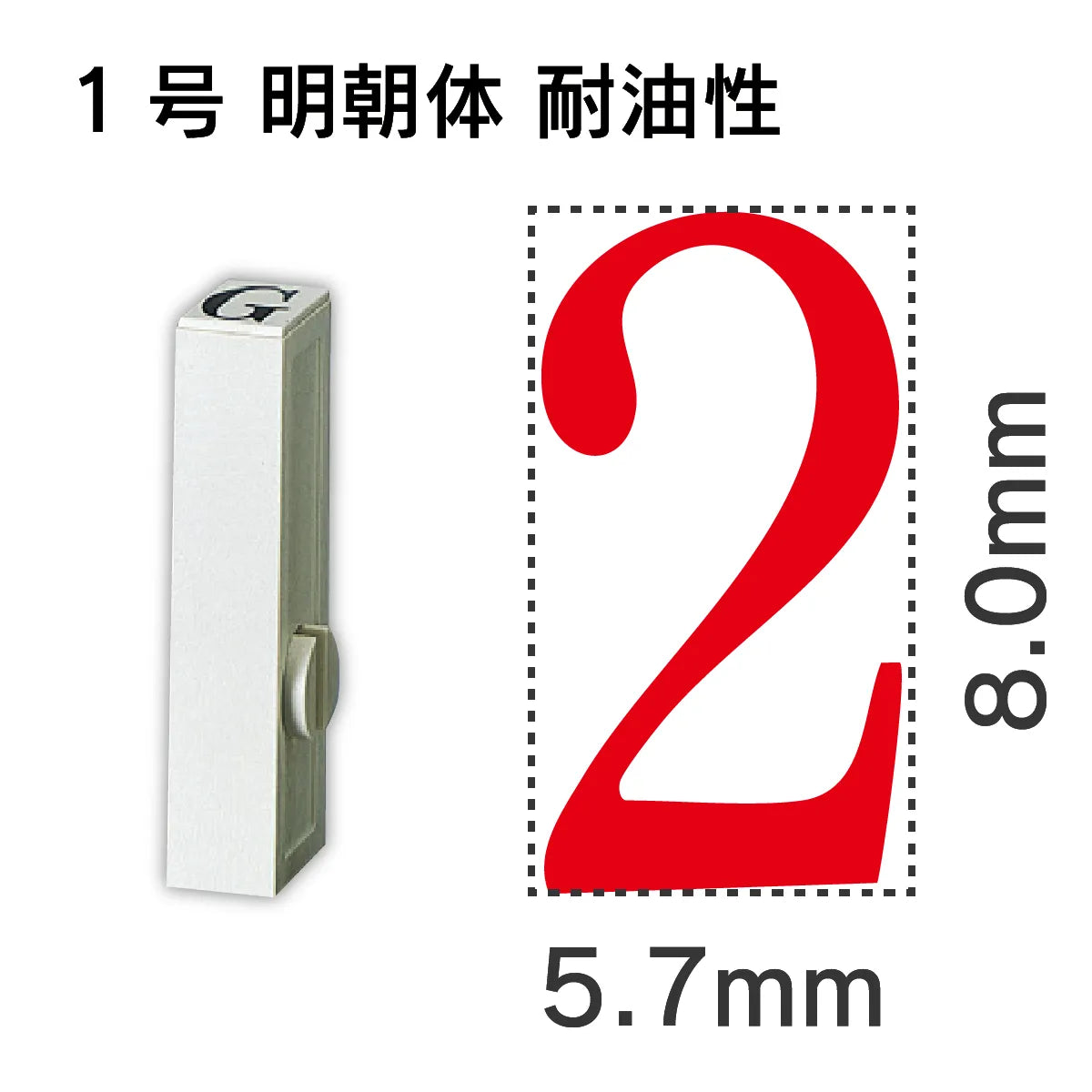 エンドレススタンプ 単品数字 明朝体 １号[2] 耐油性