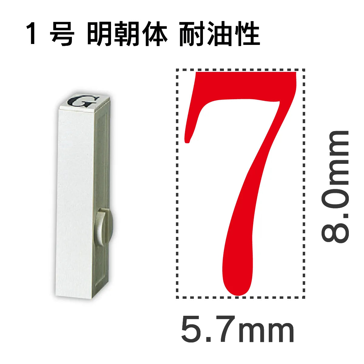 エンドレススタンプ 単品数字 明朝体 １号[7] 耐油性