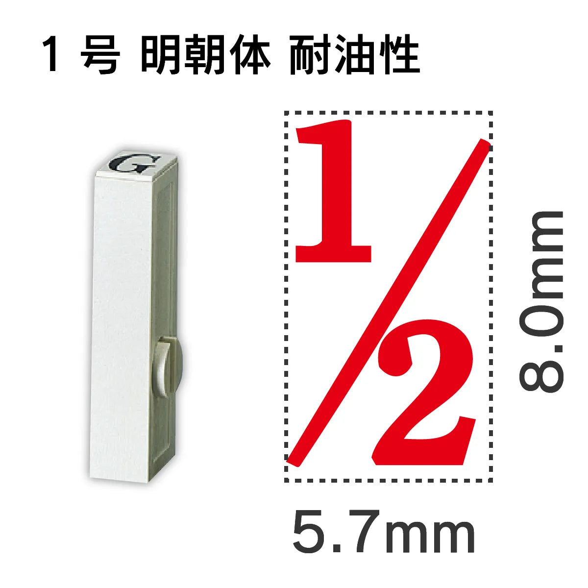 エンドレススタンプ 単品数字 明朝体 １号[1/2] 耐油性