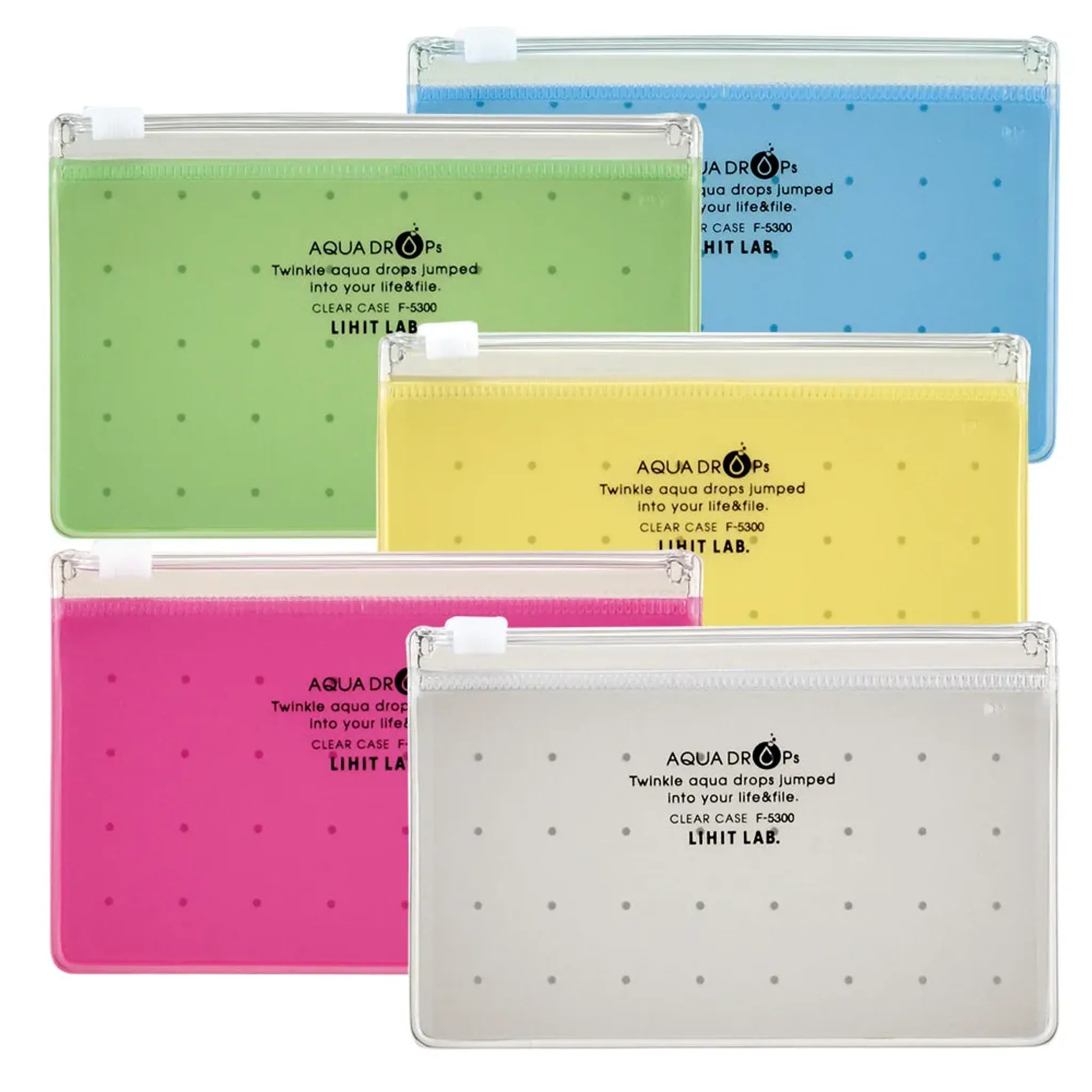 【5個セット】AQUA DROPs クリヤーケース　Ａ８(黄緑) F5300-6 画像02