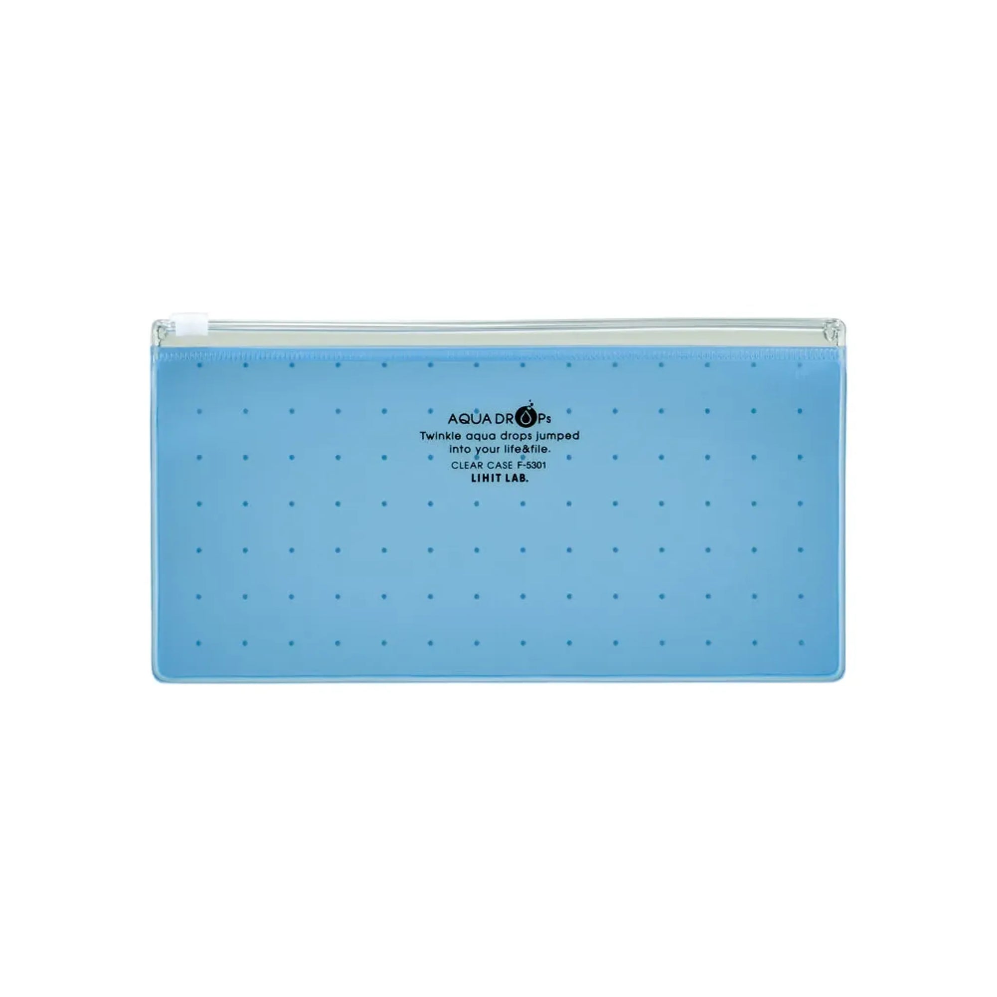 【5個セット】AQUA DROPs クリヤーケース　ＰＥＮ（通帳）サイズ(青) F5301-8 画像01