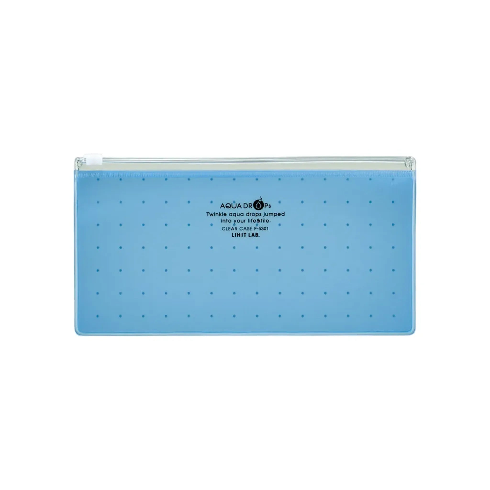 【5個セット】AQUA DROPs クリヤーケース　ＰＥＮ（通帳）サイズ(青) F5301-8 画像01
