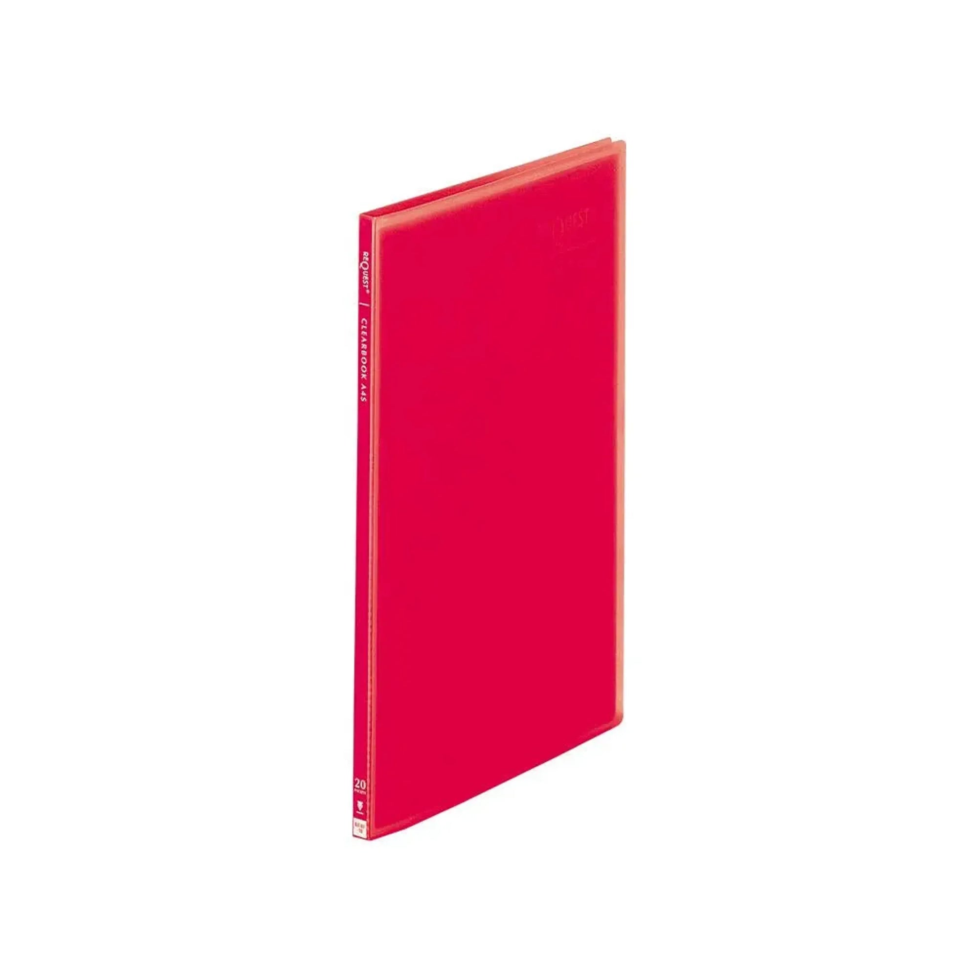 リクエスト　透明クリヤーブック Ａ４ タテ ２０P(レッド) G3101-3 画像01