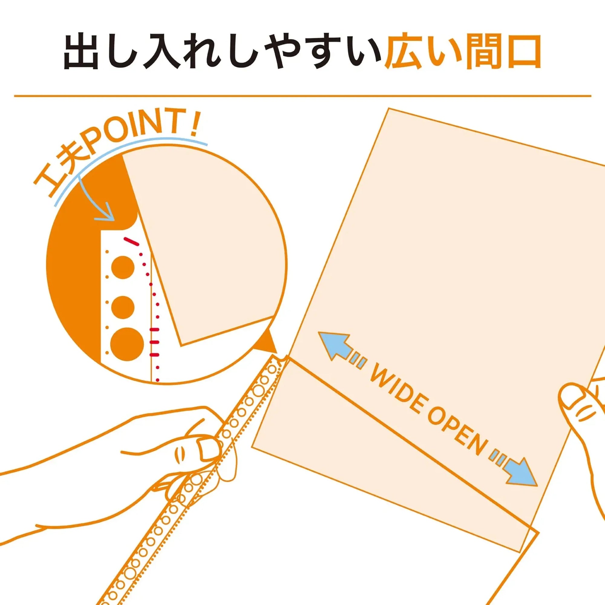 リクエスト 広い間口で出し入れしやすいクリヤーポケット　Ａ４・３０穴（生地厚０．１２ｍｍ）　厚口・５０枚パック G49270 画像03
