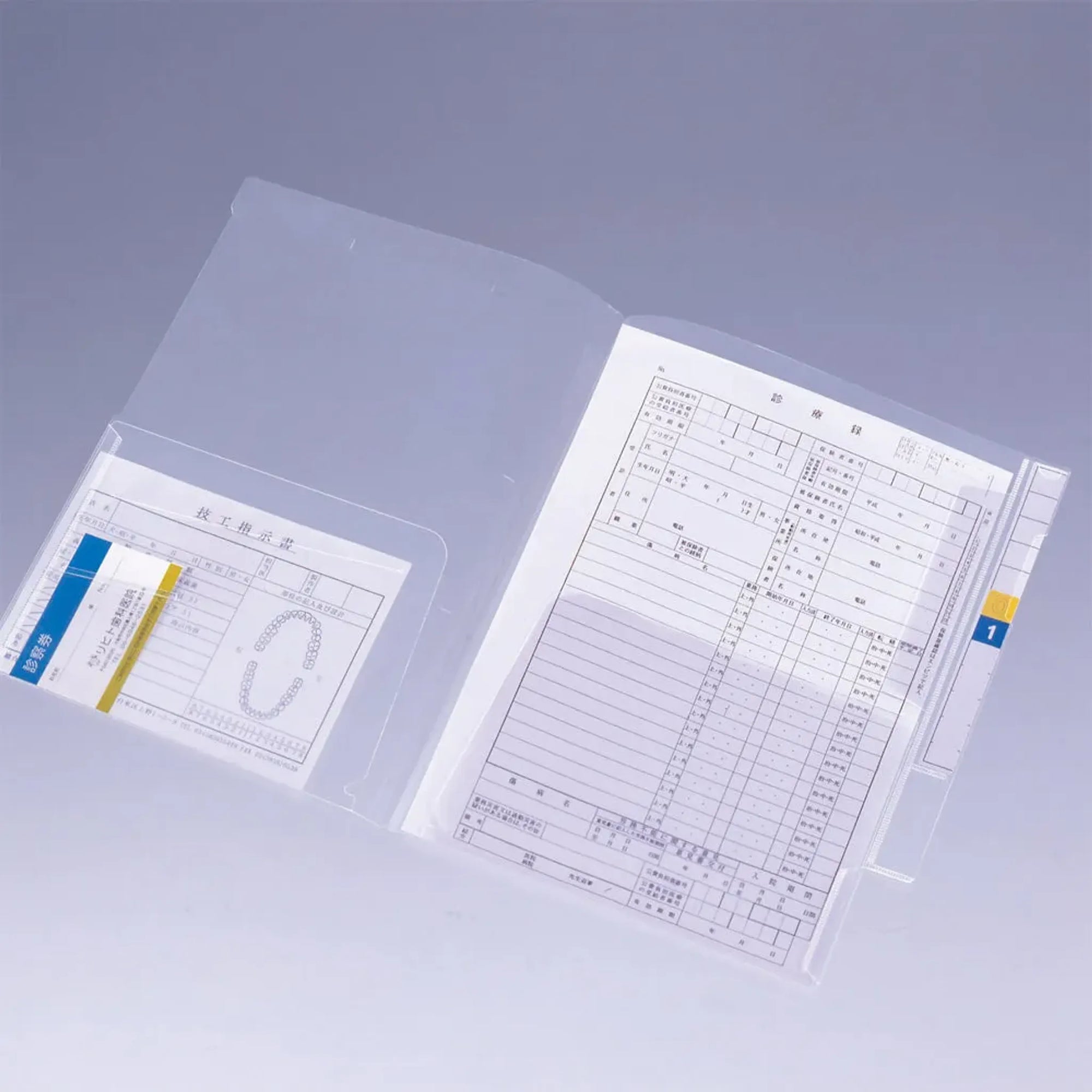 カルテフォルダー（フラップ付）ダブル＜縦型＞ Ａ４ （100枚入り） HK2006 画像01