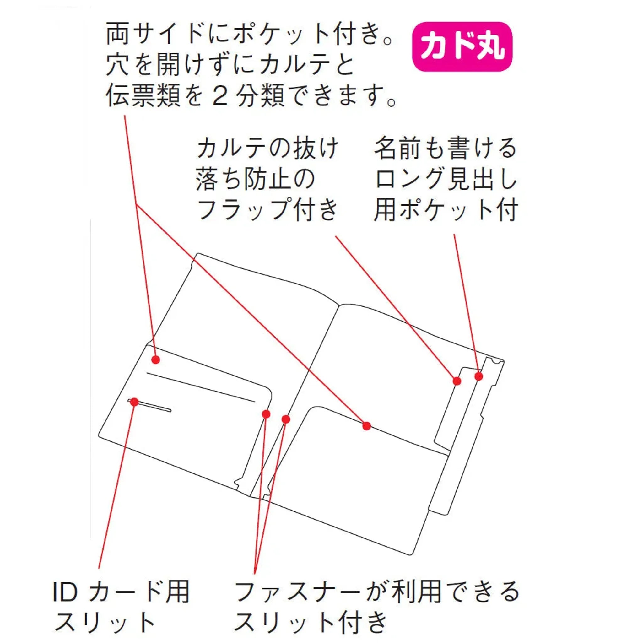 カルテフォルダー（フラップ付）ダブル＜縦型＞ Ａ４ （100枚入り） HK2006 画像03