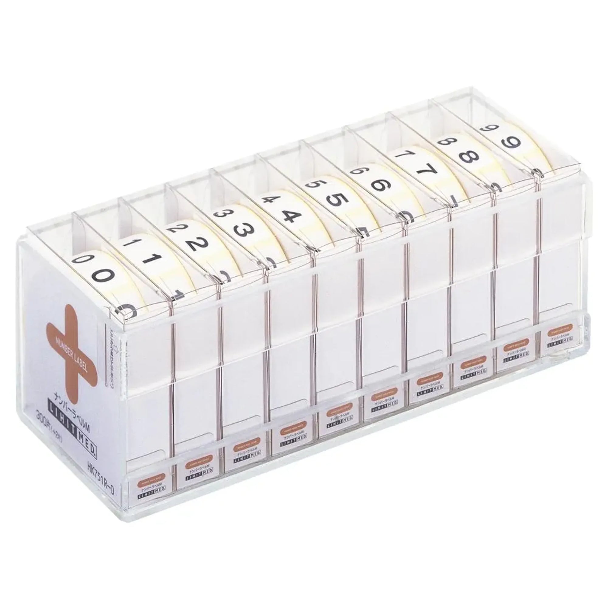ナンバーラベル　Ｍ（ロールタイプ） 色込 (10箱入り)(込) HK751Rｺﾐ 画像01