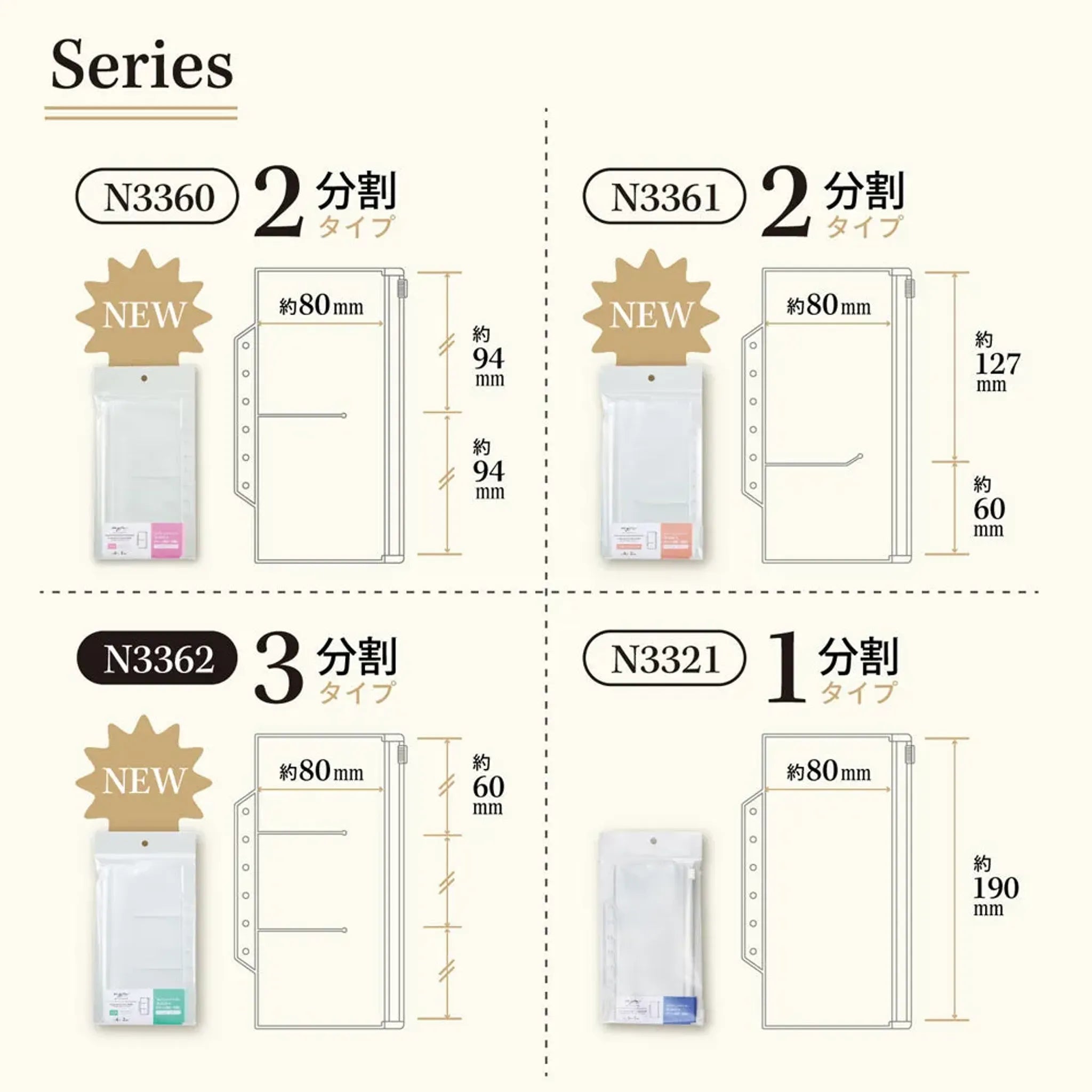 ｍｙｆａ　ファスナーポケットリフィル　３分割 N3362 画像07