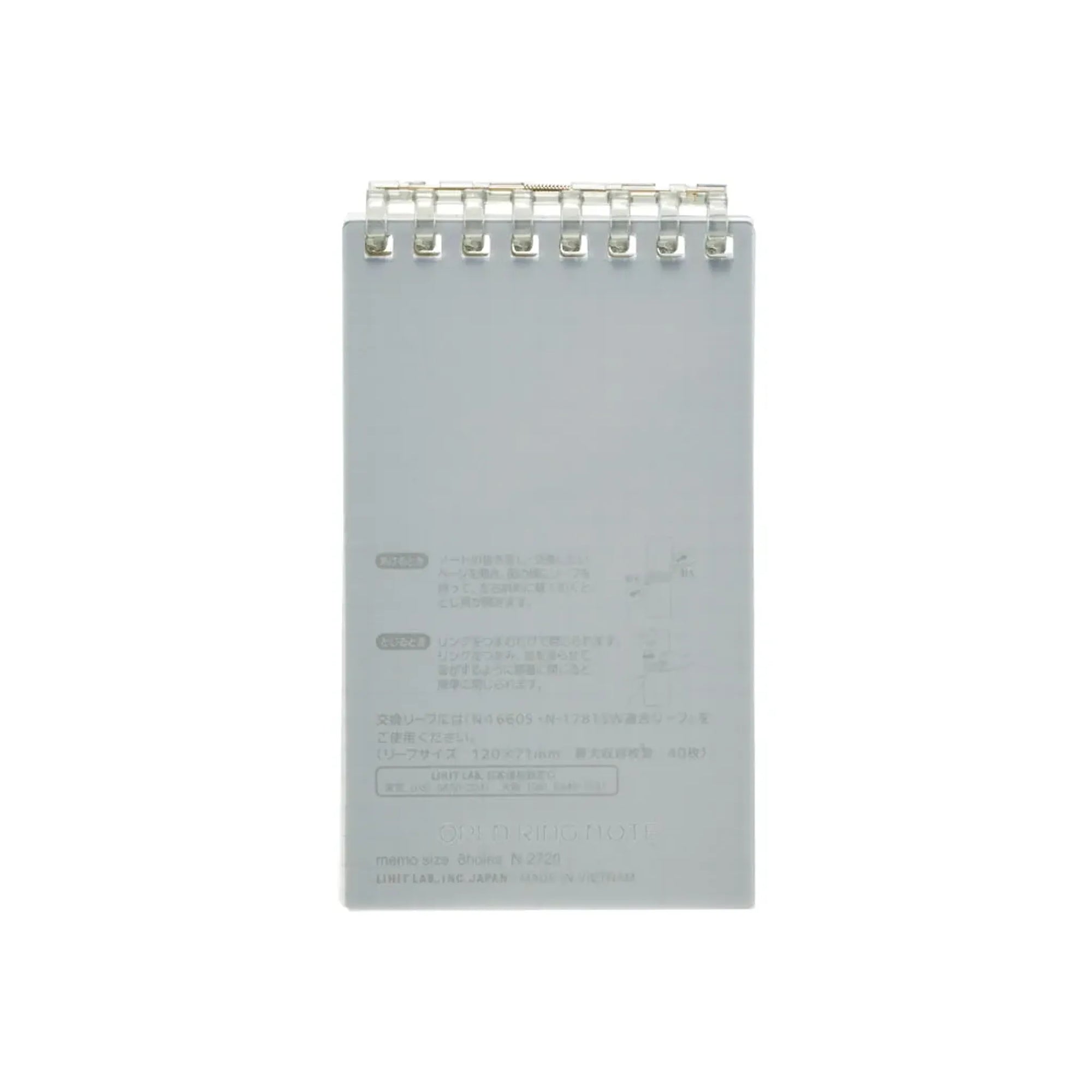 オープンリングノート　メモサイズ　リーフ４０枚(ブラック) N2720-24 画像01