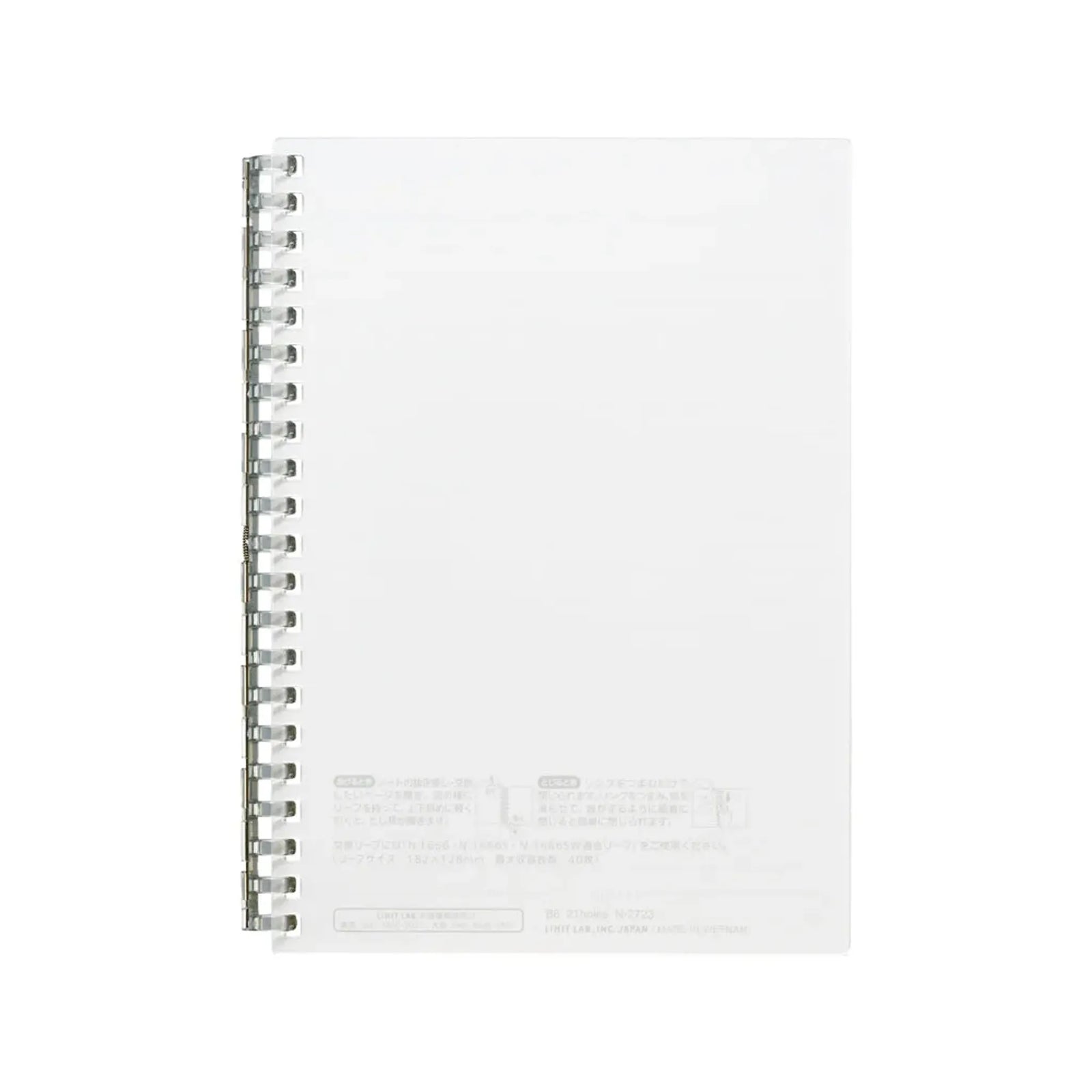 オープンリングノート　Ｂ６　リーフ３０枚(クリヤー) N2723-1 画像01