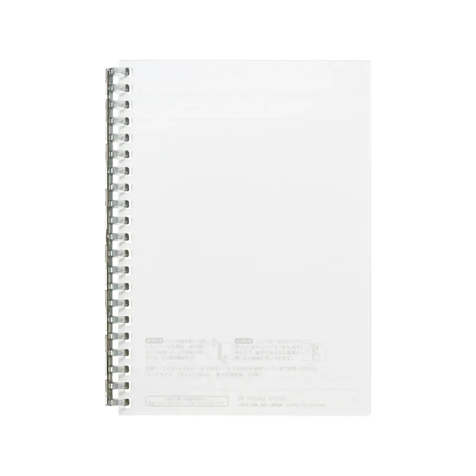 オープンリングノート　Ｂ６　リーフ３０枚(クリヤー) N2723-1 画像01