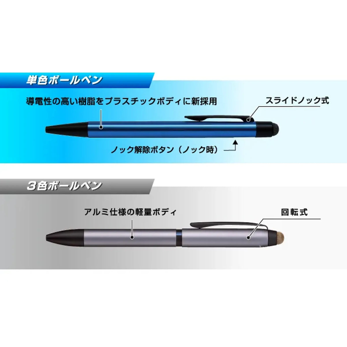 【5個セット】ジェットストリーム スタイラス(3色ボールペン ブラック) 共通画像04