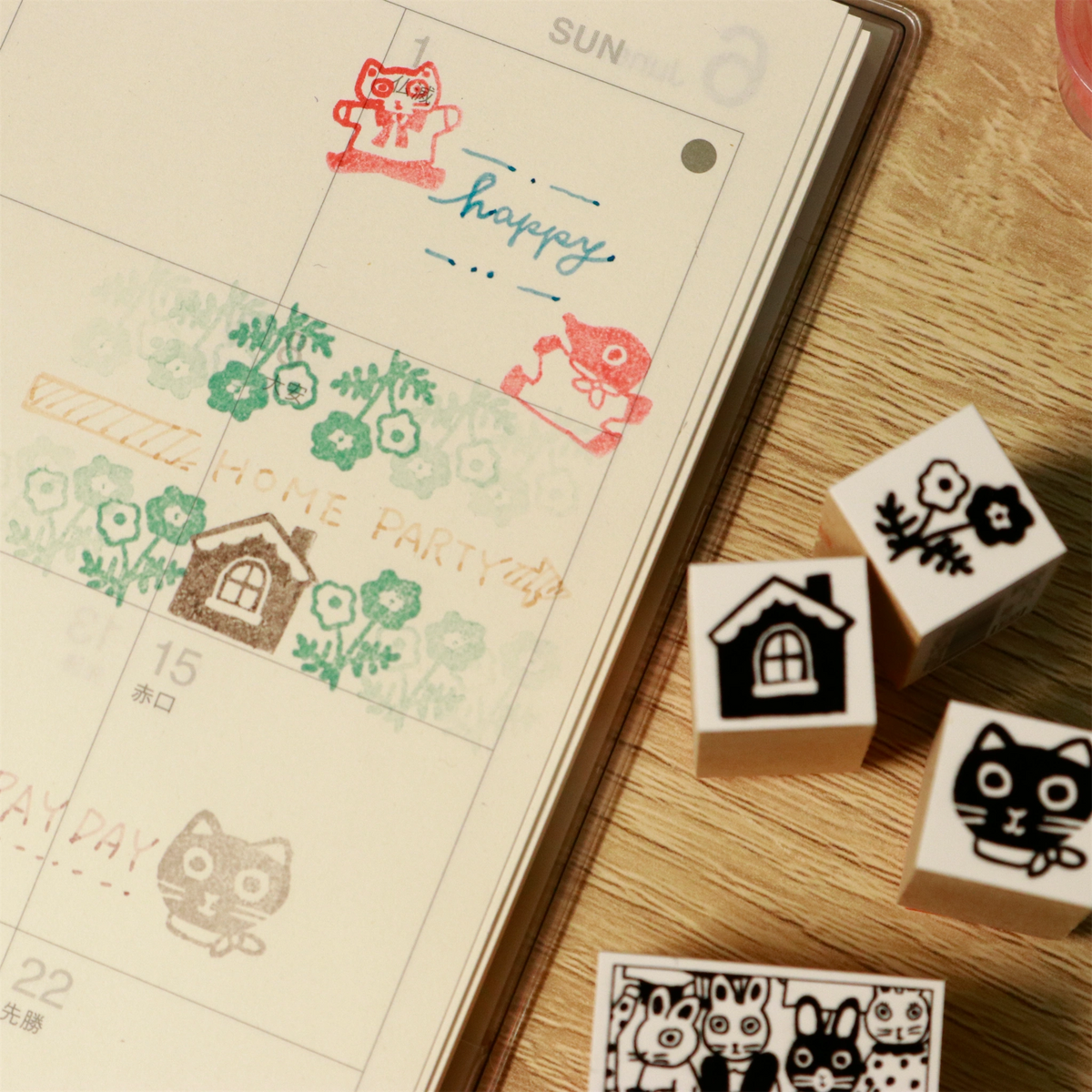 ゴム印 ちびっこスタンプ みけちゃん