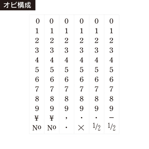 テクノタッチ回転印 欧文6連(1号) 明朝体 商品イメージ2
