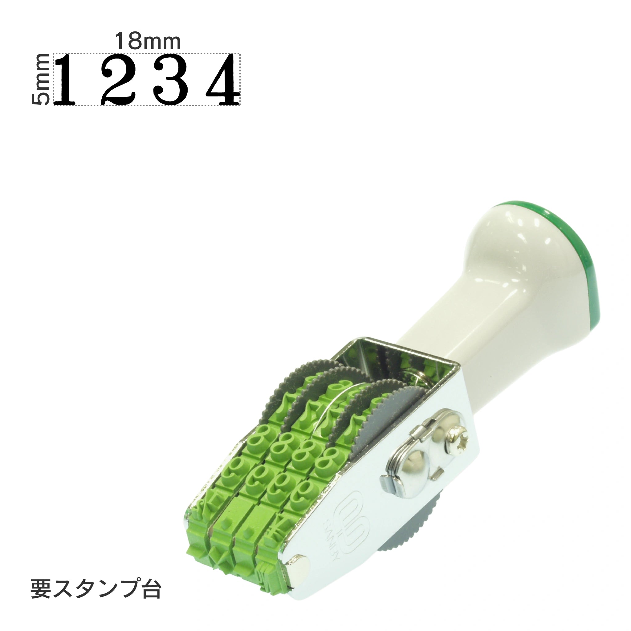 テクノタッチ回転印 欧文4連(3号) 明朝体 TK-034