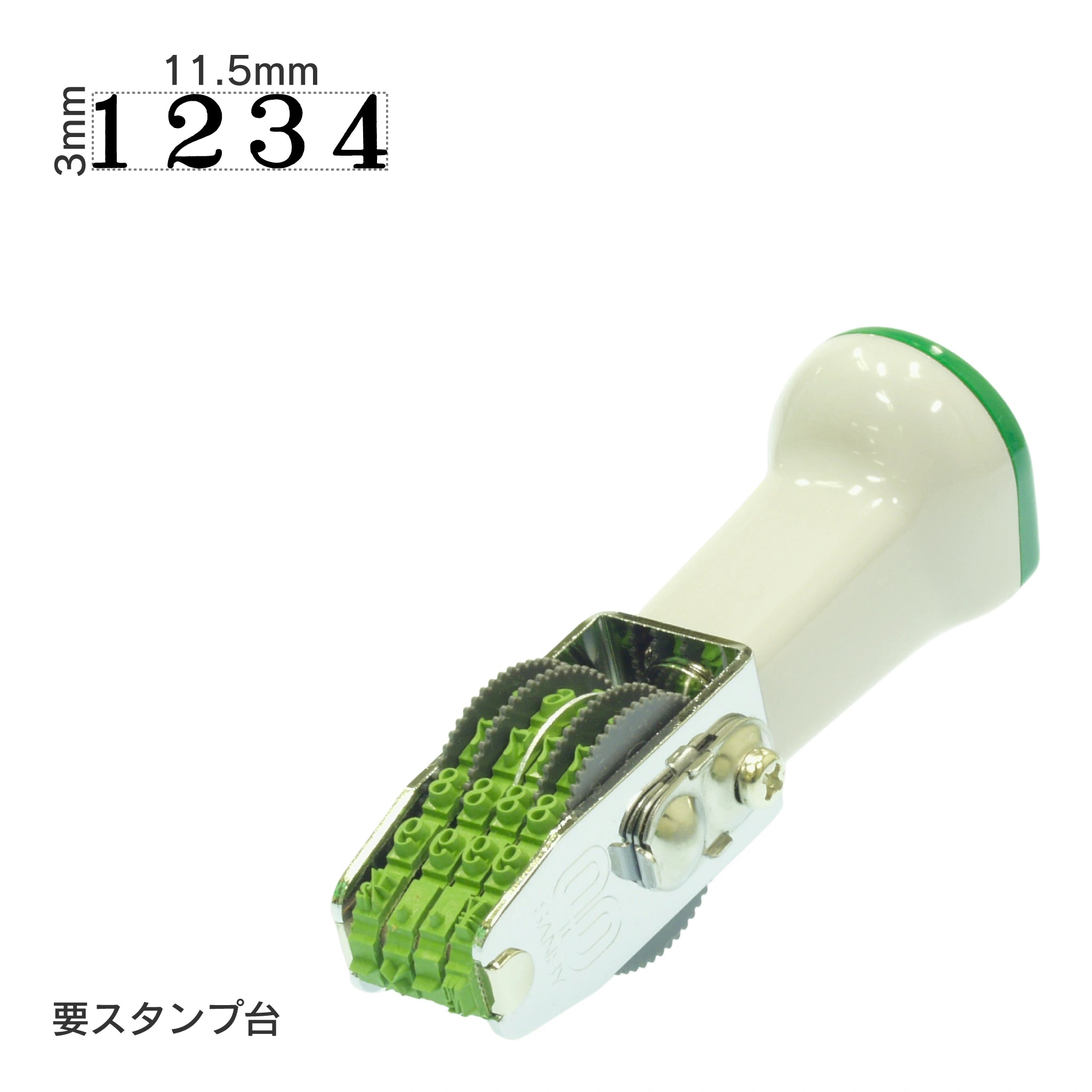 テクノタッチ回転印 欧文4連(5号) 明朝体 TK-054