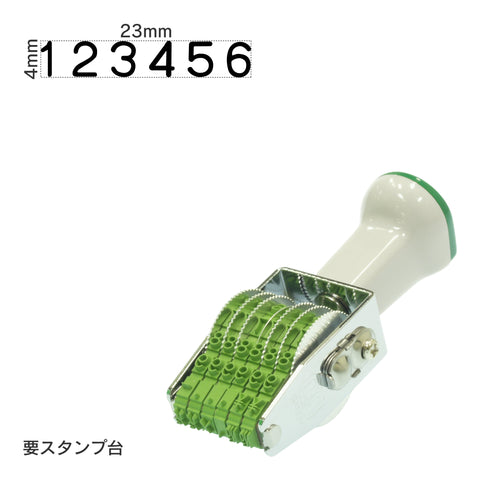 テクノタッチ回転印 欧文6連(4号) ゴシック体