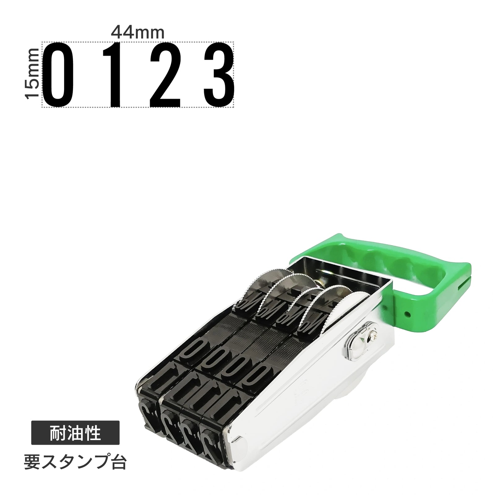 テクノタッチ回転印 欧文4連(特大号) ゴシック体 耐油性 TK-GTB4
