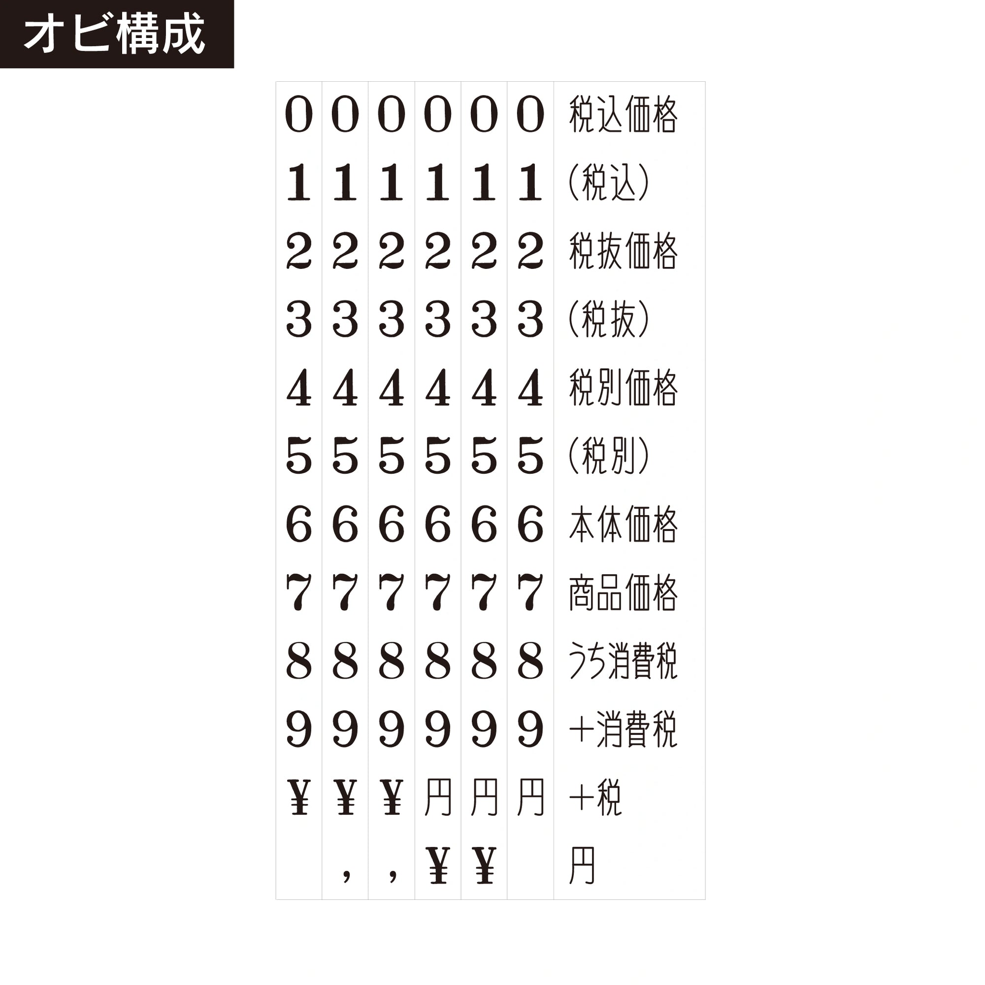 テクノタッチ回転印 消費税対応型(4号) 帯構成