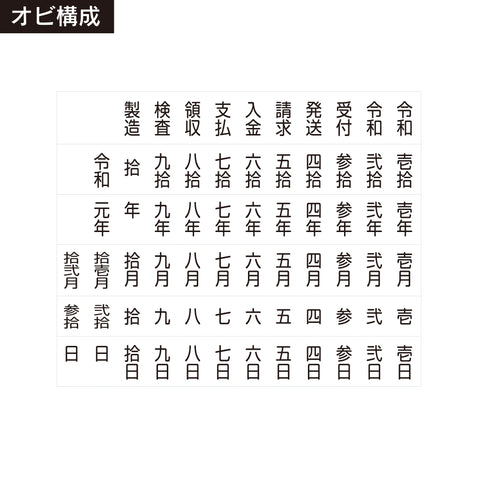 テクノタッチ回転印 和文日付(3号) ゴシック体 商品イメージ2
